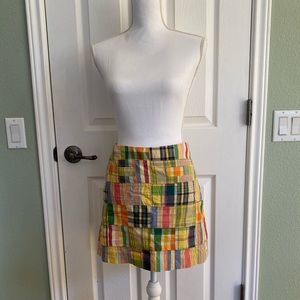 J Crew patchwork mini skirt